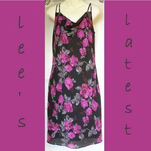 New York & Co Beaded Pink Black Party Dress 10